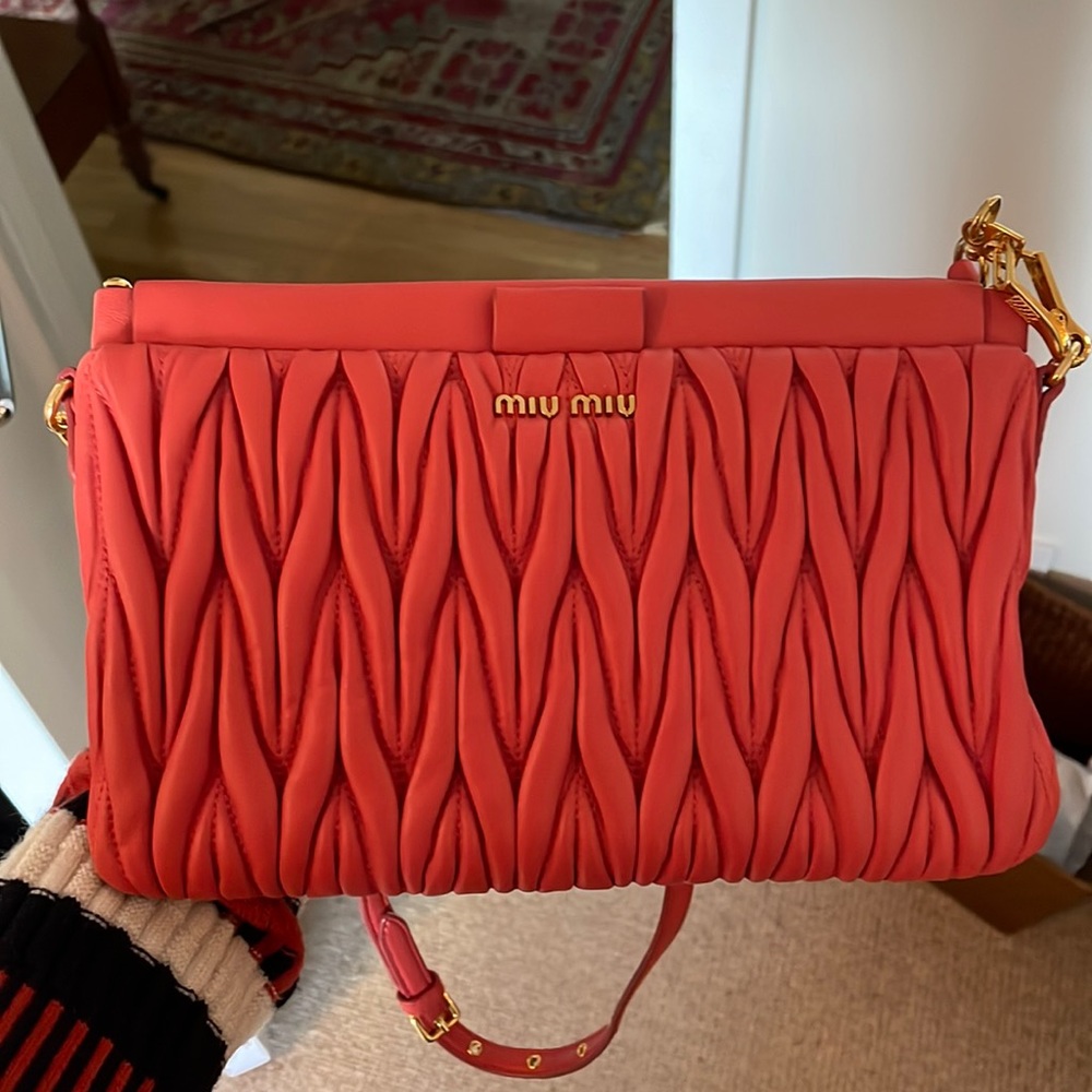 Miu Miu Matelassê napa leather crossbody